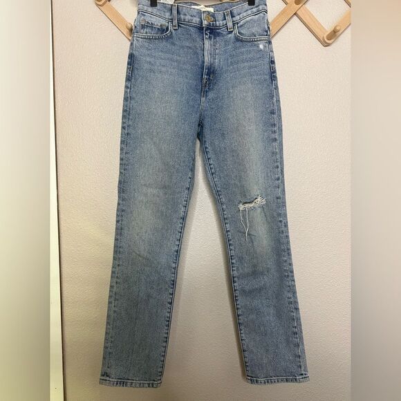 Current Elliot Soulmate High Rise Slim Straight Leg Jean Camino Blue Sz 25 - Picture 4 of 12